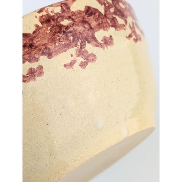 Handmade 6.5" Stoneware Bowl Red Apple Rustic Farmhouse Country Studio Pottery - Picture 9 of 10